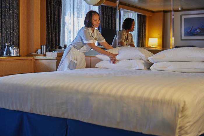 Fred. Olsen Cruise Line Bolette Premier Suite Cabin Stewardess in a Premier Suite.jpg